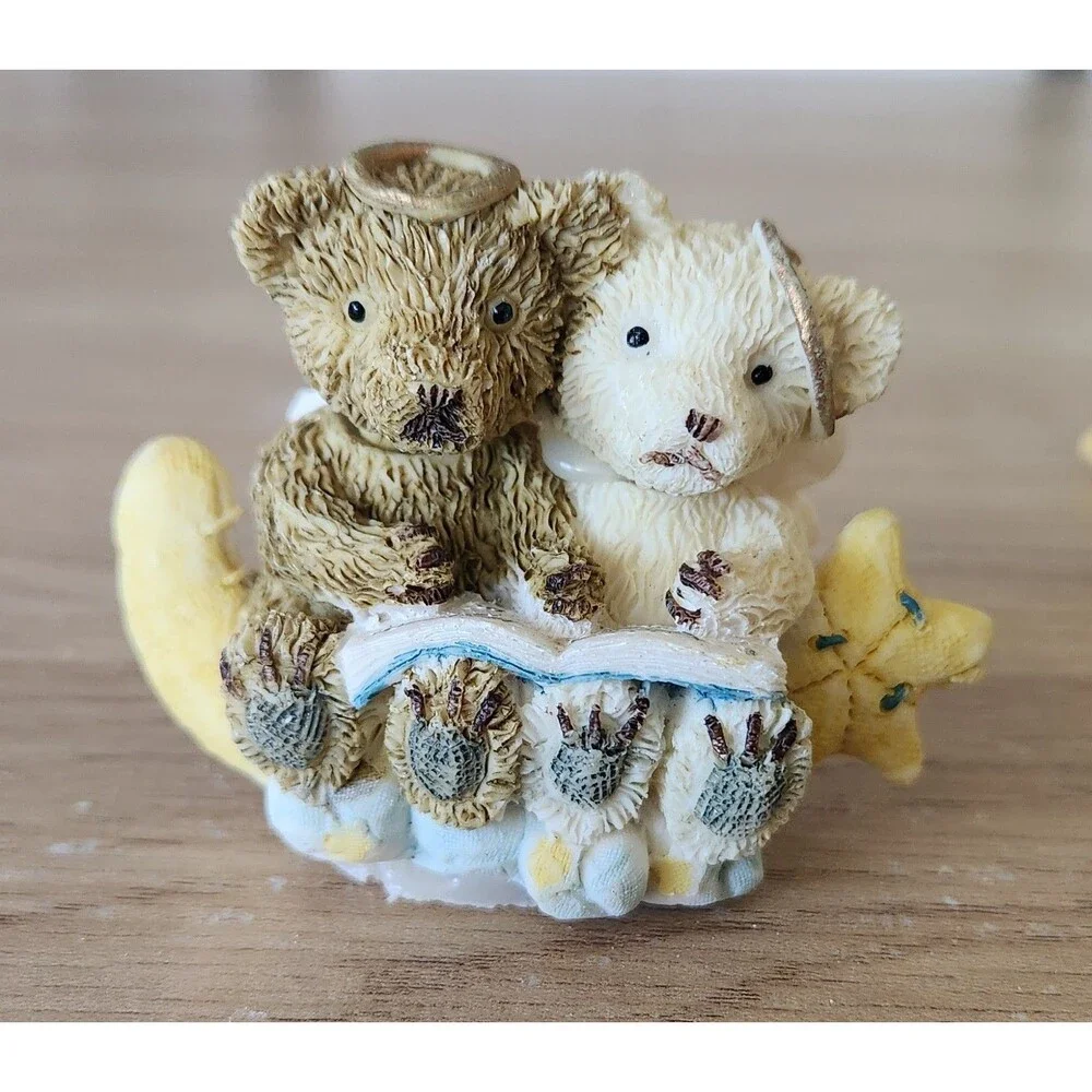 Angels Bears Vintage Decorative Miniature Resin Tea Set Popular Imports 1997